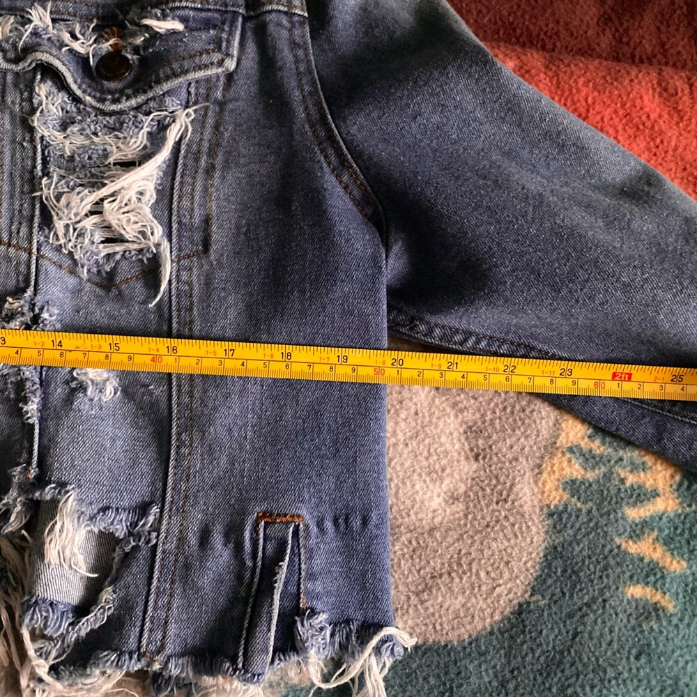 Universal Thread Upcycled Destroyed Denim Jacket - image 7